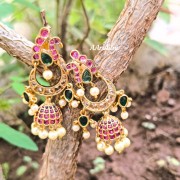 Kempu Stone Jhumkas